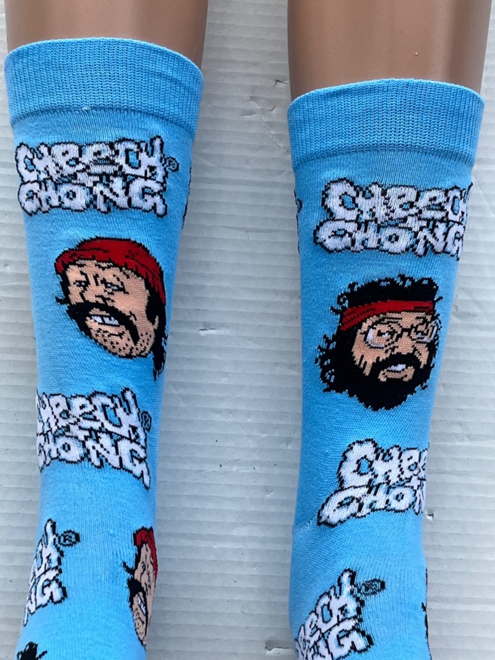 Cheech & Chong Blue Graphic Crew Socks - Picture 6 of 7